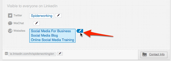 Improve the power of your website links on Linkedin