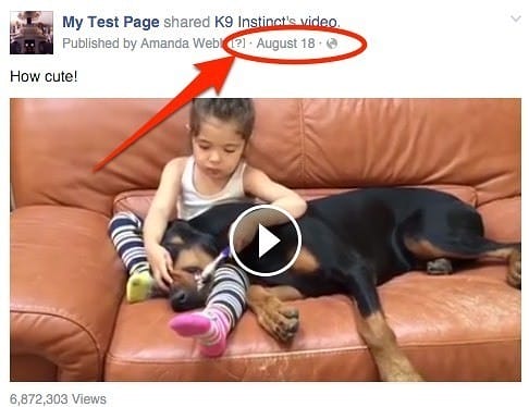 Click on the timestamp to open the individual page for the Facebook post