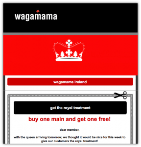 wagamama email offer