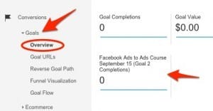 Measure the success of your goals in Google analytics