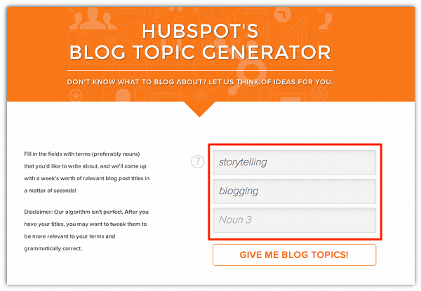 Write Blog Titles & Get Inspiration With Hubspot's Blog Topic Generator - Cool Tool