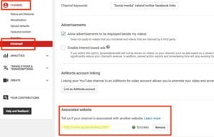 Verify your website on YouTube using search console