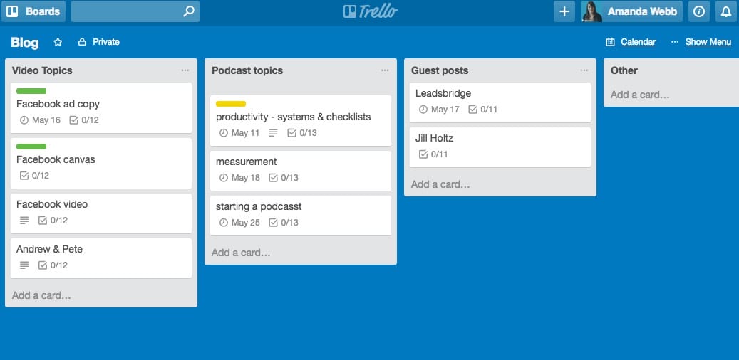 Organise your tasks onto a board