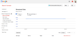 Structured Data report in search console
