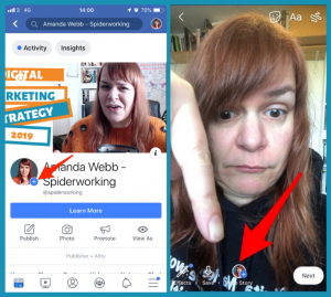 How to post to your Facebook page story from the Facebook app