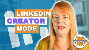 woman in front of linkedin logo