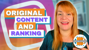 Instagram logo with words 'original content and ranking' amanda in the foreground