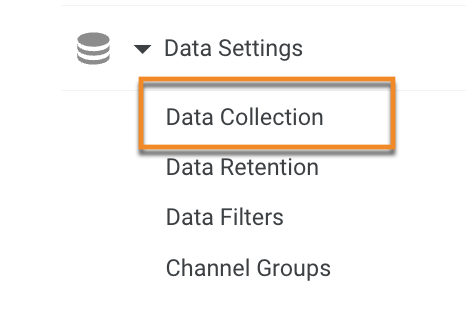 Choose data collection from the drop down menu